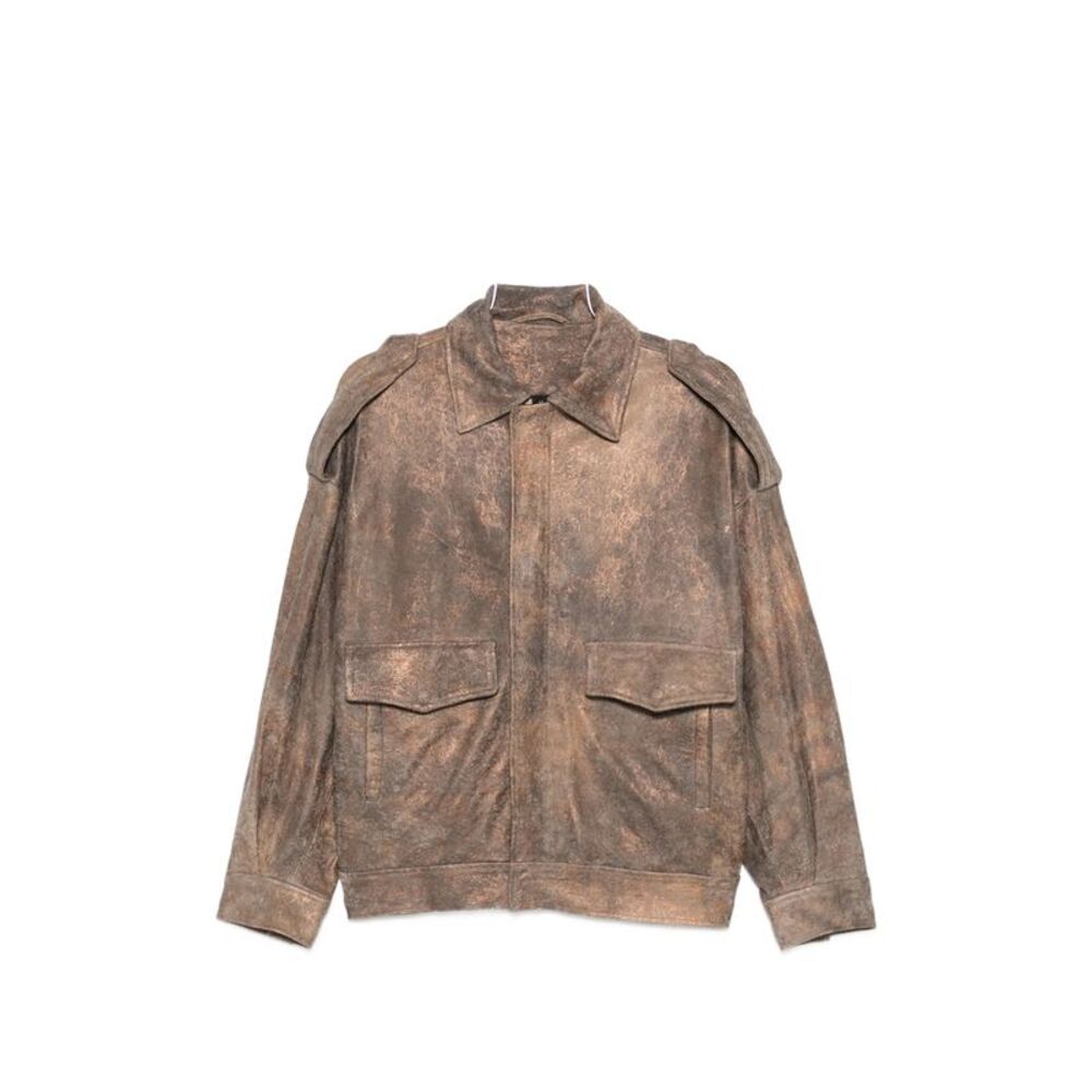 Giorgio Brato Brown Jackets - Leather Jackets Women